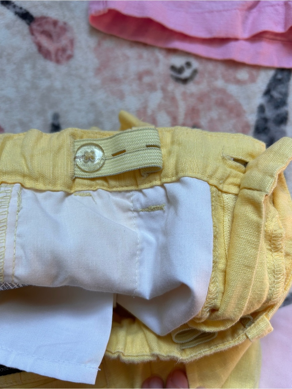 3T Linen Shorts Lot of 3 - Pink, Yellow, & Light Pink Flamingo swim shorts - Picture 6 of 10